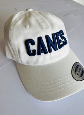 Merch – Canes Cap  White (Navy Canes)