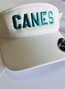 Merch – Canes Visor White (Teal Canes)